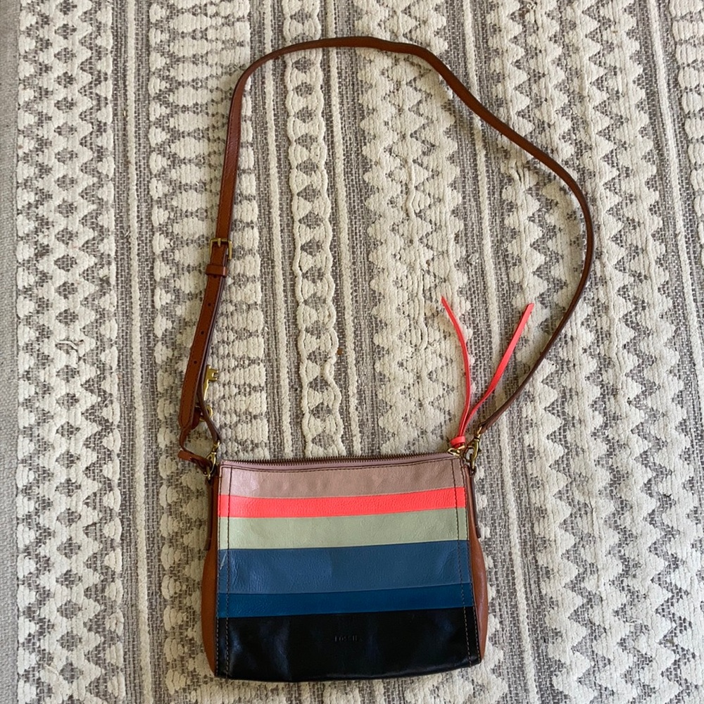 Fossil multicolor leather crossbody bag